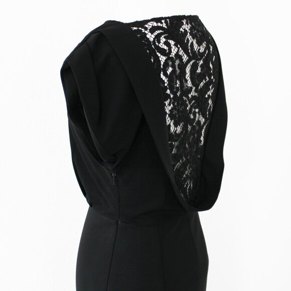 NEW & Authentic Burberry London Lace Back Blouson Classic Black Dress, Size US 2 - Picture 9 of 16